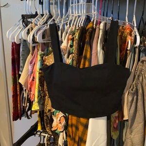 Black open sides crop top